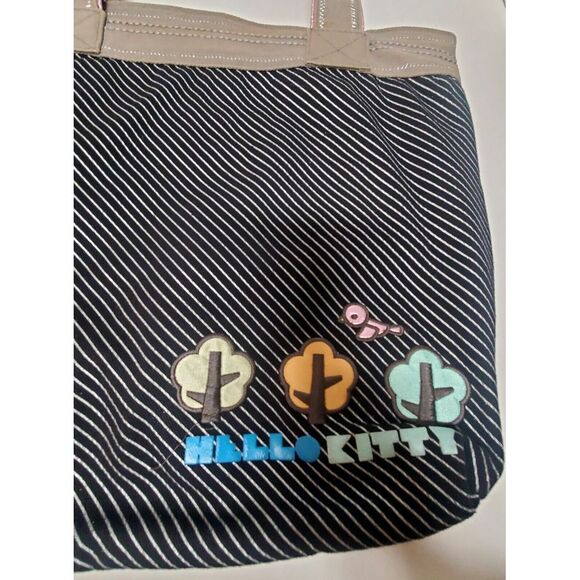 Hello Kitty Tote Bag Purse Quilted Sequins Metallic Embroidered Multiple Fabrics - Picture 5 of 11